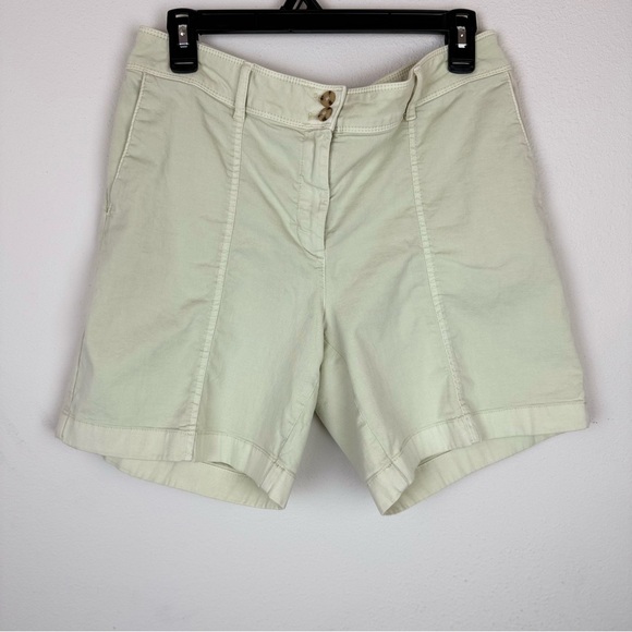 J. Jill‎ Green Bermuda Shorts Classic Cotton Blend - Picture 1 of 6